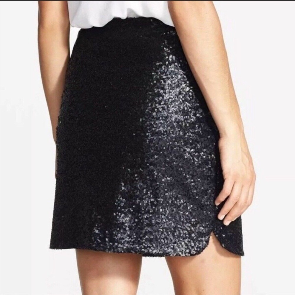 Halogen black sequin mini skirt